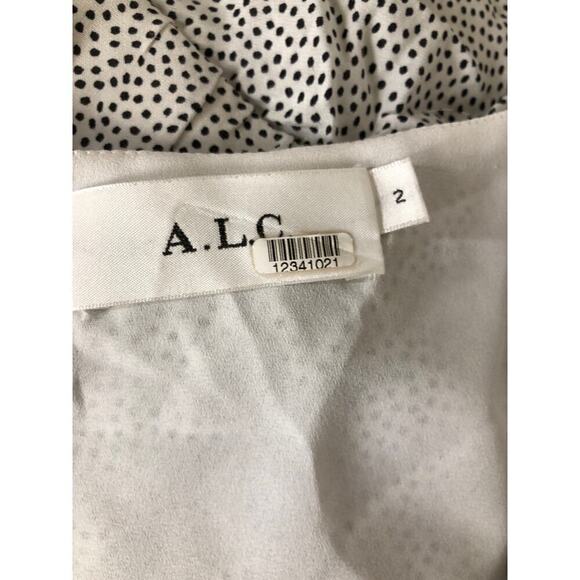 A.L.C. Viera Dress Silk Flutter Sleeve Twist Front Tiered Mini White  2 - Picture 8 of 10